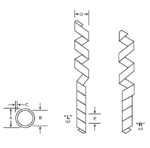 Схема спиральной оплетки из тефлона Zeus PTFE Spiral-Cut