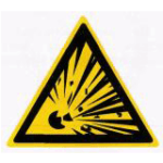 Предупреждающий знак «Взрывоопасно» (W02)