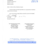 Сертификат официального дистрибьютора Zeus
