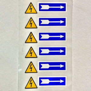 Пример комплекта маркеров для маркировки трубопроводов