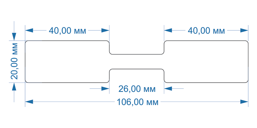 Схема и размеры складного флажка для маркировки провода 106х20 мм