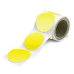 Желтые круги сигнальной разметки диаметром 89 и 150 мм из самоклеящейся плёнки