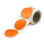 Оранжевые круги сигнальной разметки диаметром 89 и 150 мм из самоклеящейся плёнки