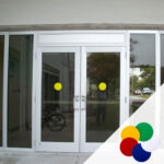 Самоклеющиеся цветные круги на двери, пол, стены для сигнальной разметки
