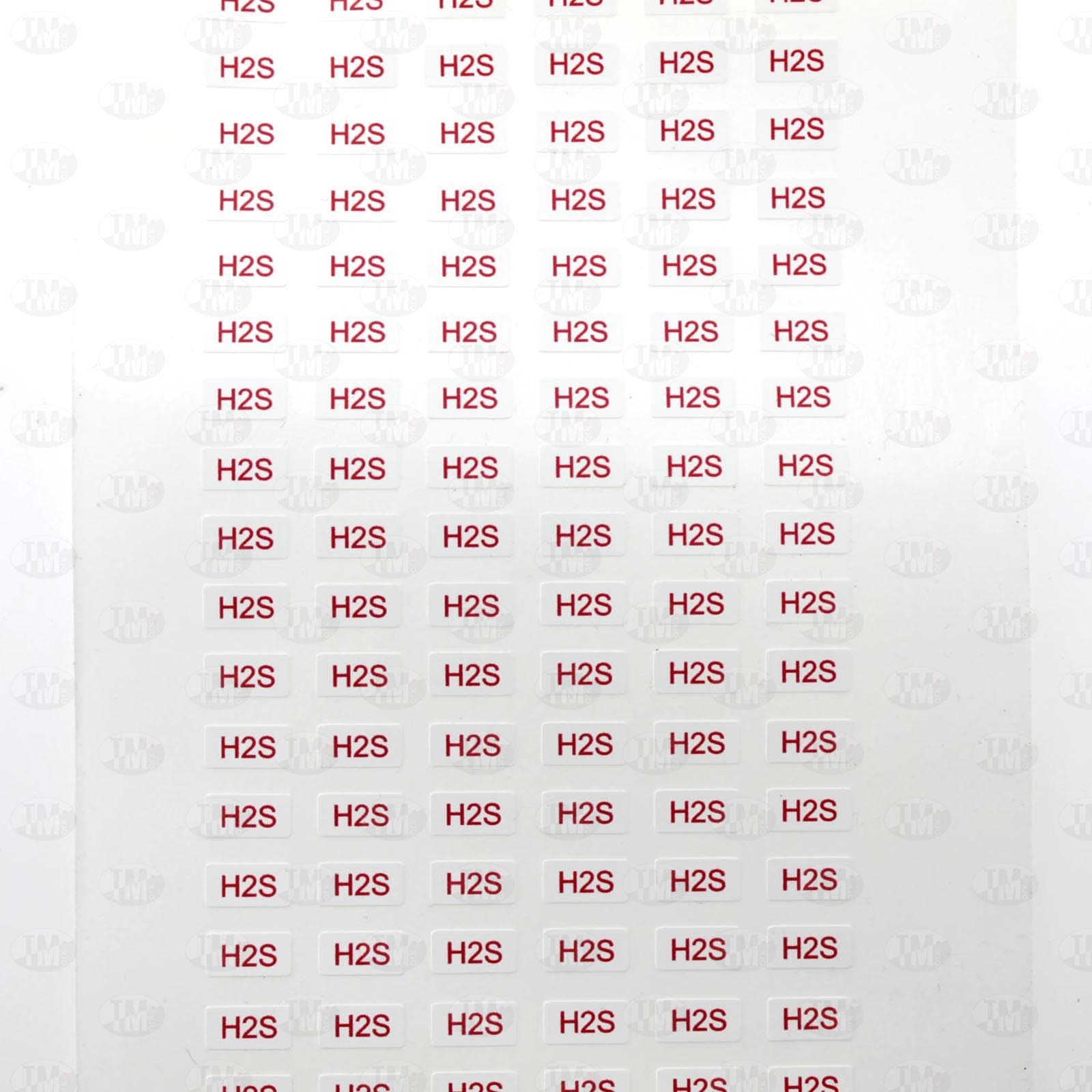 Этикетки с красной печатью H2S 10*5 мм