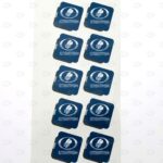 Этикетки синие с логотипом 35*35 мм
