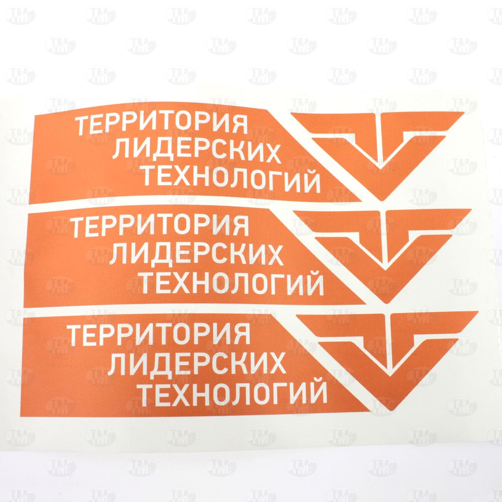 Этикетки територия лидерских технологий оранжевые 250*53 мм